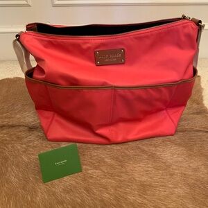 Kate Spade Nylon Adjustable Crossbody   Baby Bag   Pink